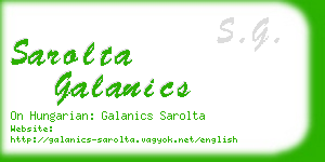 sarolta galanics business card